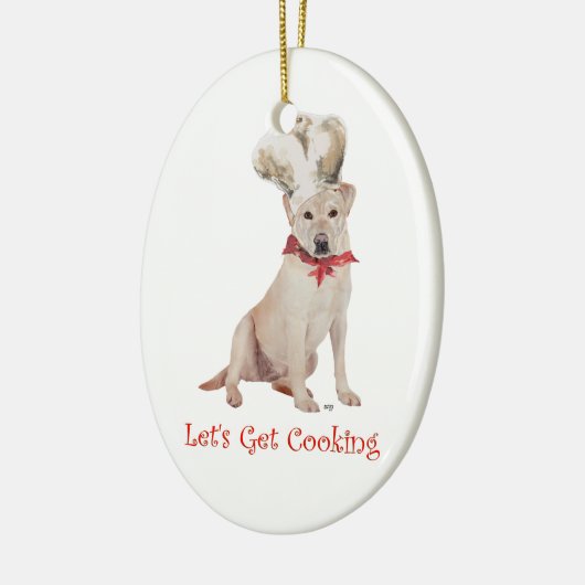 Yellow Labrador Keramikornament (Links)