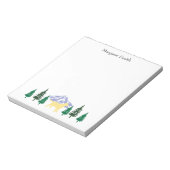 Yellow Labrador Kontur Evergreen Trees Notepad Notizblock (Rotiert)