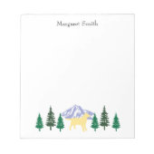 Yellow Labrador Kontur Evergreen Trees Notepad Notizblock (Vorderseite)