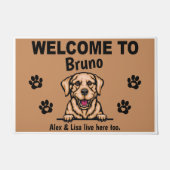 Yellow Labrador Lab Welcome Personalized Custom Fußmatte (Vorderseite)