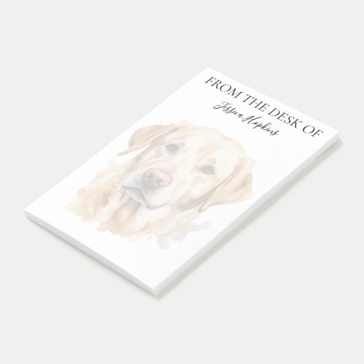Yellow Labrador Lover Monogrammed Dog Post-it Klebezettel (angewinkelt)
