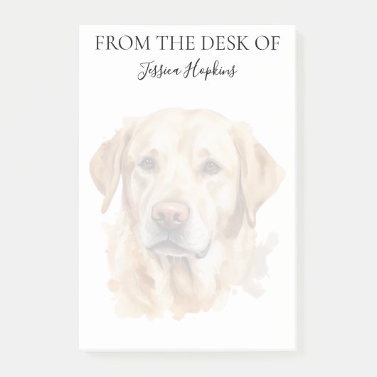 Yellow Labrador Lover Monogrammed Dog Post-it Klebezettel (Vorderseite)