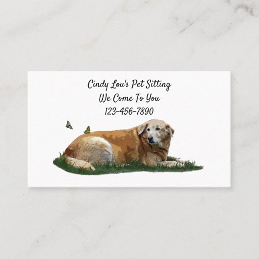 Yellow Labrador Mixed Breed Hunde Business Cards Visitenkarte (Vorderseite)