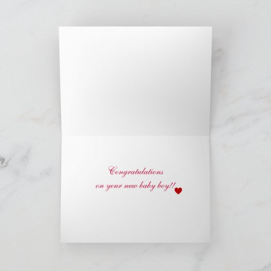 Yellow Labrador New Baby Boy Glückwünsche Karte (Innenseite)