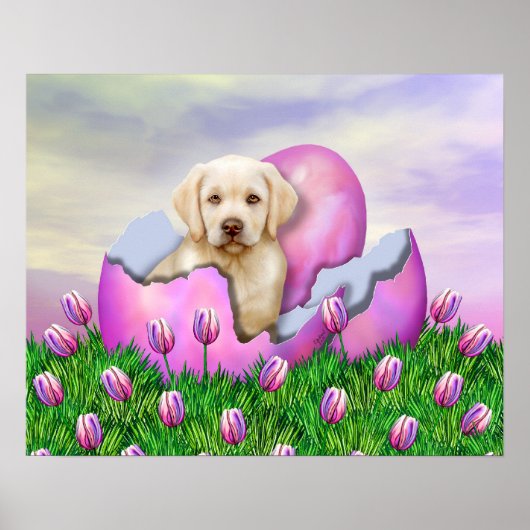 Yellow Labrador Osterüberraschung Poster (Vorne)