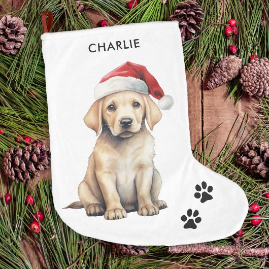 Yellow Labrador Personalisiert Dog Lover Christmas Großer Weihnachtsstrumpf