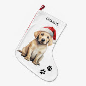 Yellow Labrador Personalisiert Dog Lover Christmas Großer Weihnachtsstrumpf (Vorderansicht (hängend))