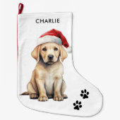 Yellow Labrador Personalisiert Dog Lover Christmas Großer Weihnachtsstrumpf (Vorderseite)