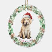 Yellow Labrador Personalisiert Dog Lover Christmas Keramik Ornament (Links)