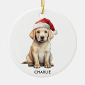 Yellow Labrador Personalisiert Dog Lover Christmas Keramik Ornament (Vorne)