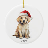 Yellow Labrador Personalisiert Dog Lover Christmas Keramik Ornament (Hinten)