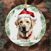 Yellow Labrador Personalisiert Dog Lover Christmas Keramikornament