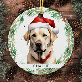 Yellow Labrador Personalisiert Dog Lover Christmas Keramikornament