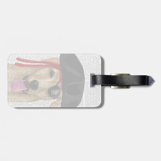 Yellow Labrador Pirate 2 Gepäckanhänger (Rückseite horizontal)