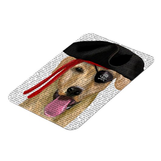 Yellow Labrador Pirate 2 Magnet (Linke Seite)