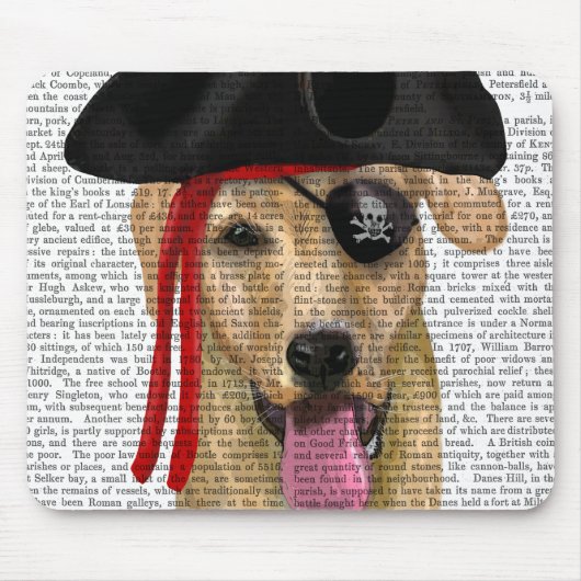 Yellow Labrador Pirate 2 Mousepad (Vorne)