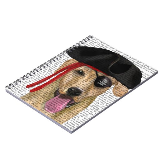 Yellow Labrador Pirate 2 Notizblock (Linke Seite)