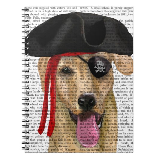Yellow Labrador Pirate 2 Notizblock (Vorderseite)