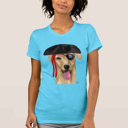 Yellow Labrador Pirate 2 T-Shirt (Vorderseite)