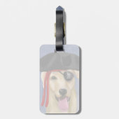 Yellow Labrador Pirate Gepäckanhänger (Rückseite vertikal)