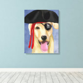 Yellow Labrador Pirate Leinwanddruck (Insitu (Holzboden))