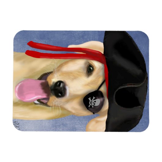 Yellow Labrador Pirate Magnet (Horizontal)