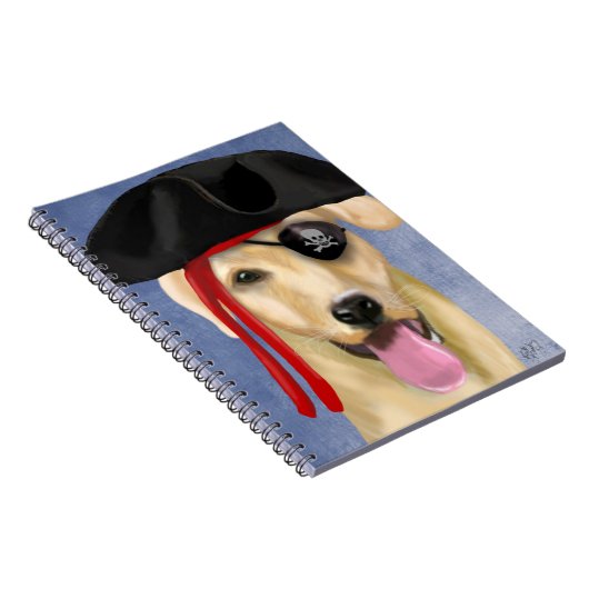 Yellow Labrador Pirate Notizblock (Rechte Seite)