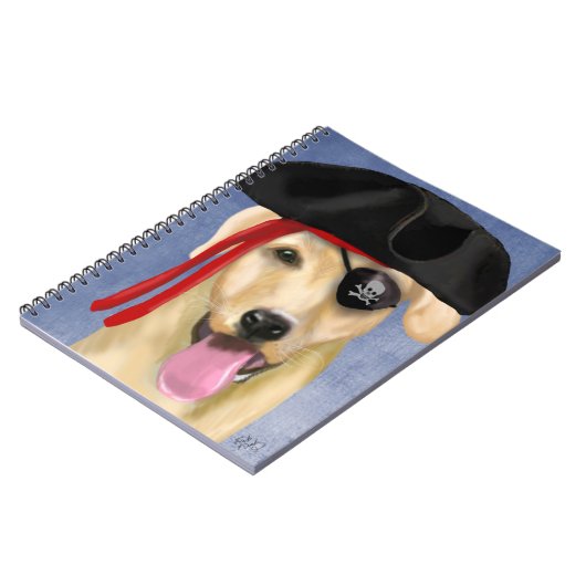 Yellow Labrador Pirate Notizblock (Linke Seite)