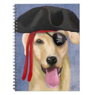Yellow Labrador Pirate Notizblock