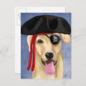 Yellow Labrador Pirate Postkarte (Vorne/Hinten)