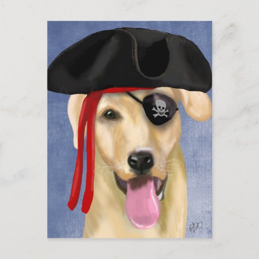 Yellow Labrador Pirate Postkarte (Vorderseite)