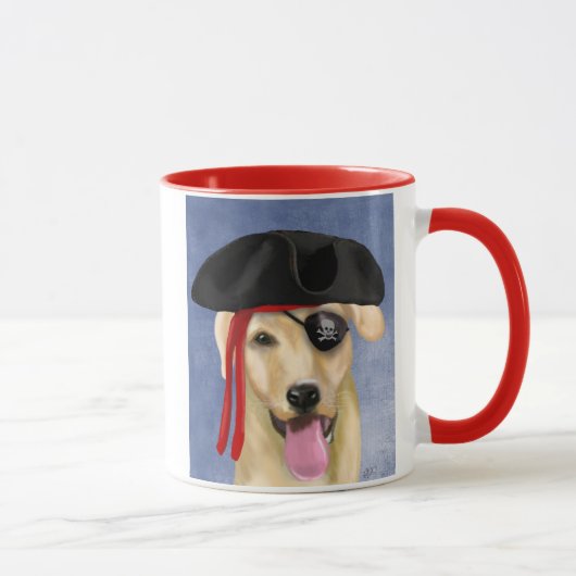 Yellow Labrador Pirate Tasse (Rechts)