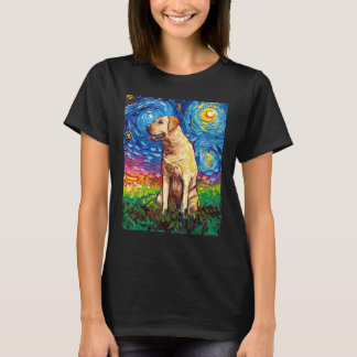 Yellow Labrador Profil Starry Night Dog Art von Aj T-Shirt