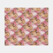 Yellow Labrador Puppy Butterfly Tiermuster Fleecedecke (Vorderseite (Horizontal))