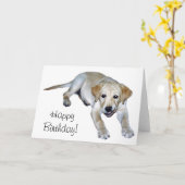 Yellow Labrador Puppy Card Karte (Gelbe Blume)