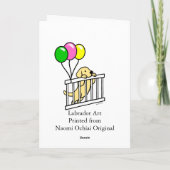 Yellow Labrador Puppy Cartoon Karte (Rückseite)