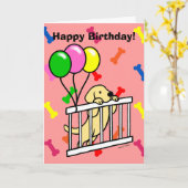 Yellow Labrador Puppy Cartoon Karte (Gelbe Blume)