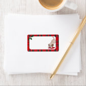 Yellow Labrador Puppy Christmas Adressaufkleber (Insitu)