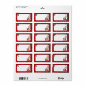 Yellow Labrador Puppy Christmas Adressaufkleber (Vorne)