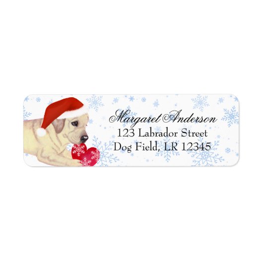 Yellow Labrador Puppy Christmas Blue Snowflake (Vorne)