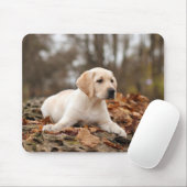 Yellow Labrador Puppy im Herbst Mousepad (Mit Mouse)