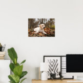 Yellow Labrador Puppy im Herbst Poster (Heimbüro)