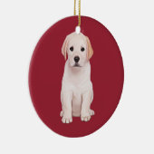 Yellow Labrador Puppy Keramikornament (Rechts)
