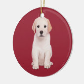 Yellow Labrador Puppy Keramikornament (Links)