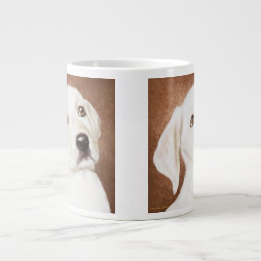 Yellow Labrador Puppy-Riesenkaffee-Tasse Jumbo-Tasse (Vorderseite)