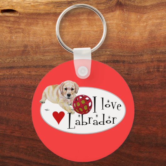 Yellow Labrador Puppy Schlüsselanhänger (Vorderseite)