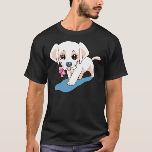 Yellow Labrador Puppy und Daisy T-Shirt (Vorderseite)