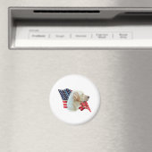 Yellow Labrador Retriever American Flag, Magnet (In Situ (Geschirrspüler))