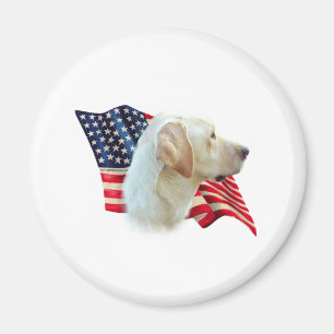 Yellow Labrador Retriever American Flag, Magnet