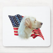 Yellow Labrador Retriever American Flag, Mousepad (Vorne)